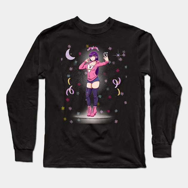 Funny anime girl Long Sleeve T-Shirt by Funtomass